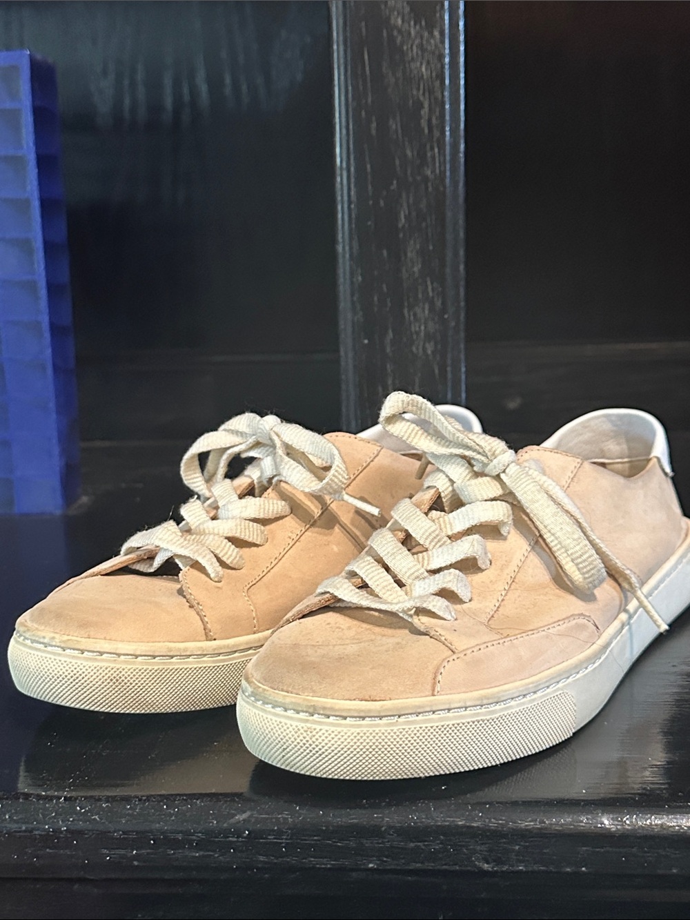 Soludos Beige Suede Sneakers with Cream Laces